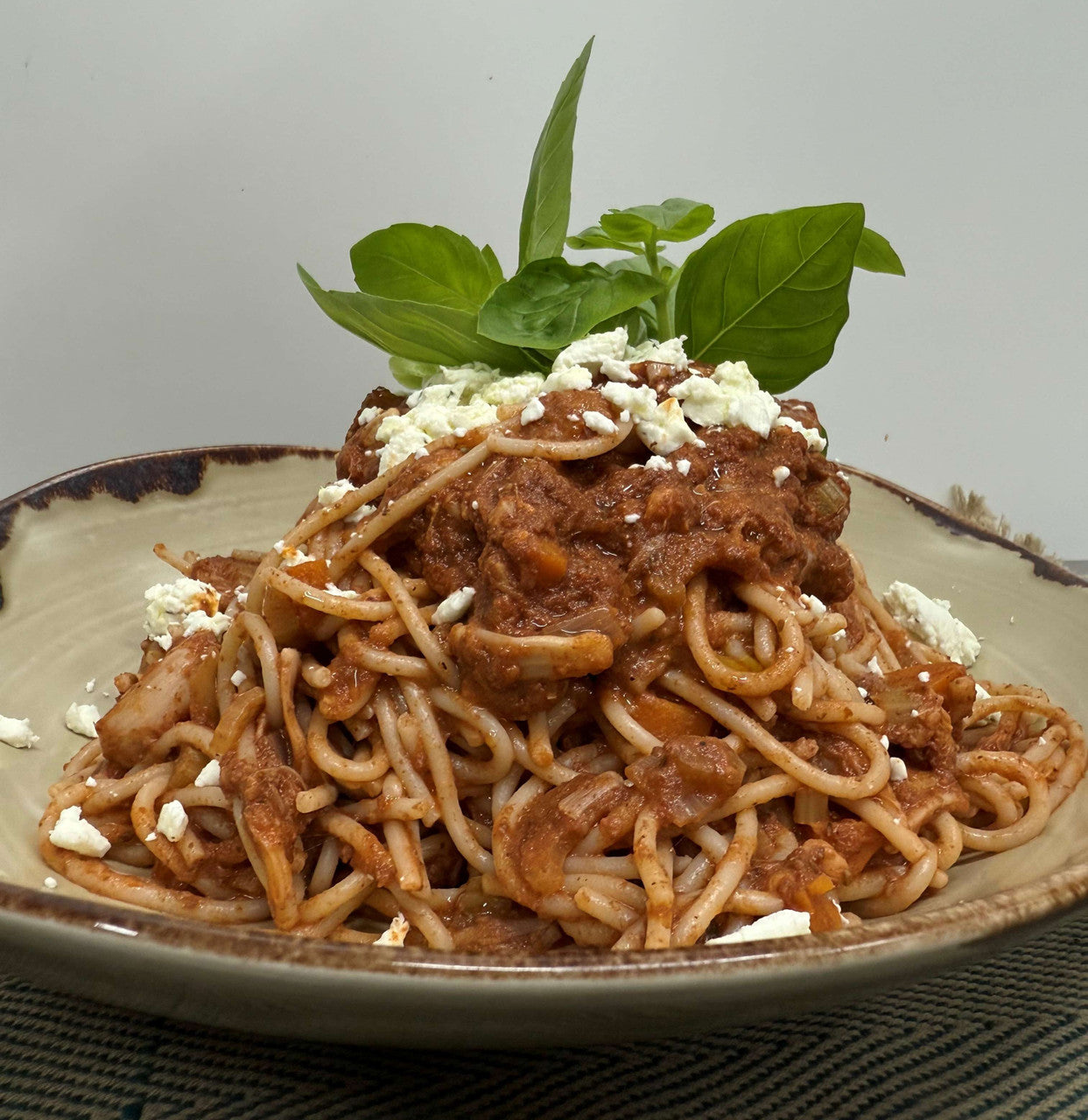 image of Vegan Braised Jackfruit Bolognese