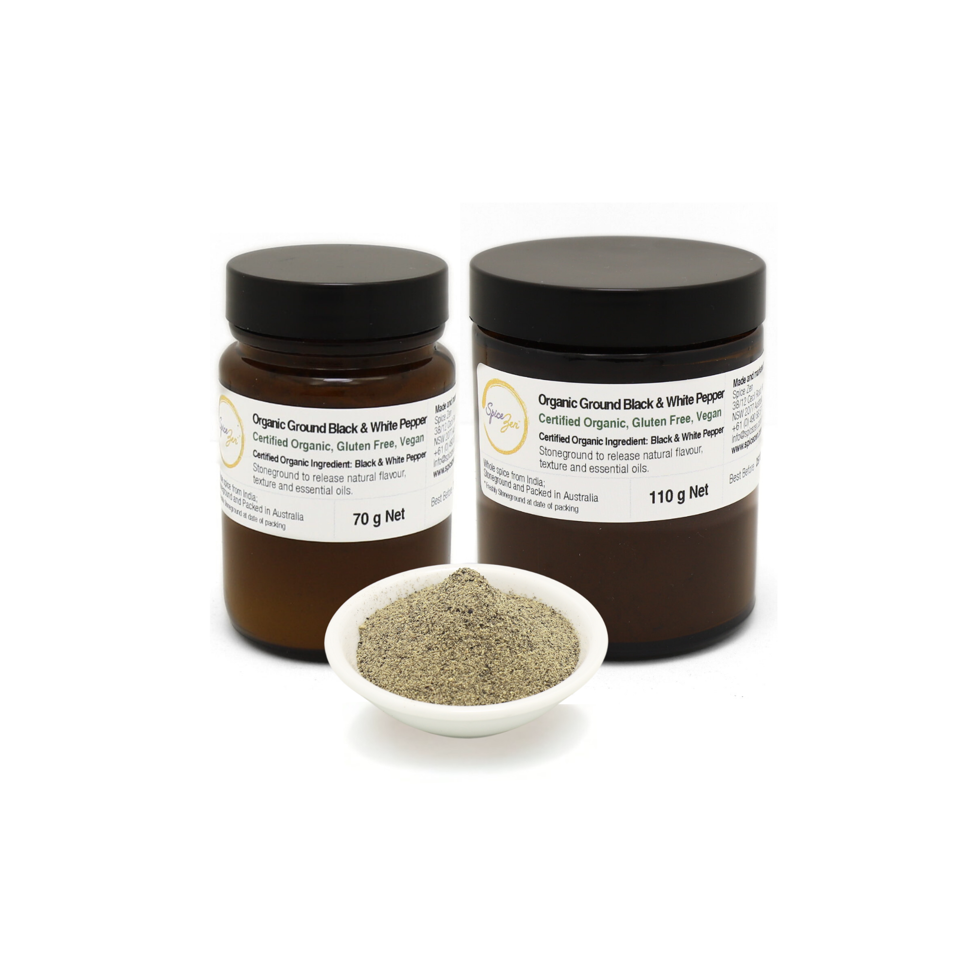 Ground Black & White Pepper